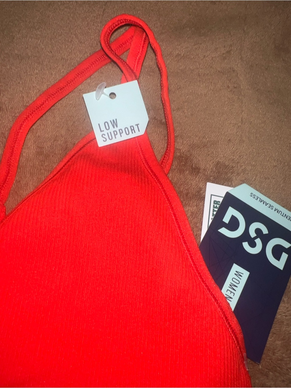 DSG Women's Bright Red Double-Strap Sports Bralette Medium - Picture 4 of 8